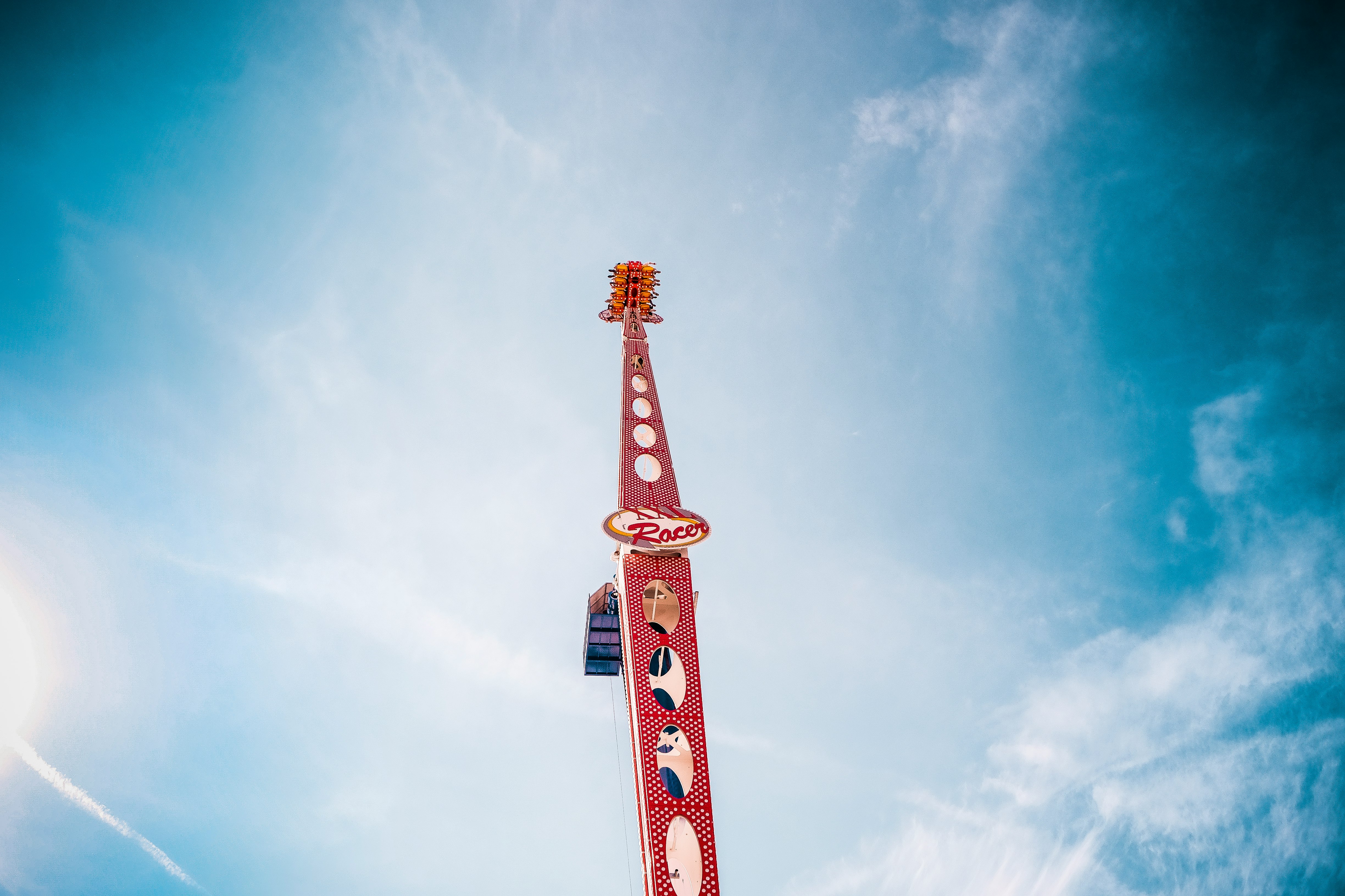 red theme park ride